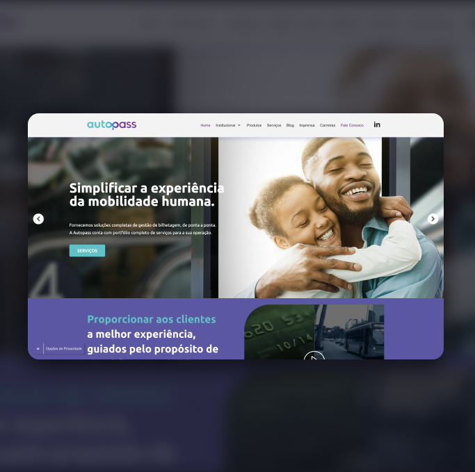 Imagem do começco do site do cliente Autopass