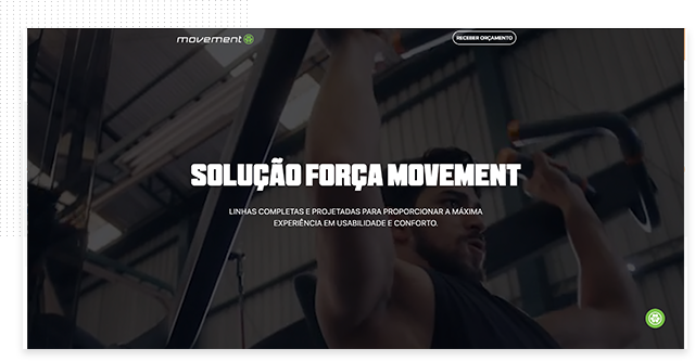 Layout da loja Movement Fitness, desenvolvido e implementado pela Eficaz Marketing
